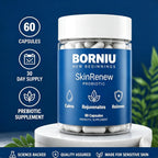 Borniu SkinRenew Probiotic Capsules, Daily Probiotic Supplement, Gut and Skin Wellness Support, Easy Daily Capsule Routine, 60 Capsules