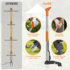 Aishkimo Stand Up Weed Puller Tool - 4-Claw Steel Head Hand Weeding Tool - 40" Retractable Handle with Easy-Eject Mechanism for Dandelions, Clover, No Bending or Kneeling