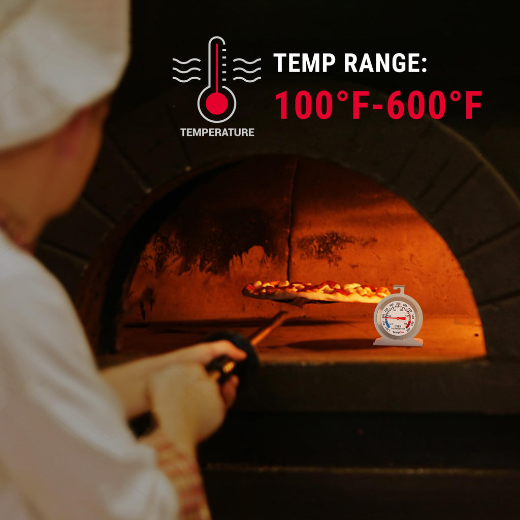 TempPro 2-Pack Oven Thermometer for Gas Oven, 50-300°C/100-600°F Smoker Temperature Gauge with 431 Stainless Steel, Analog Instant Read Cooking Thermometer (Previously ThermoPro)