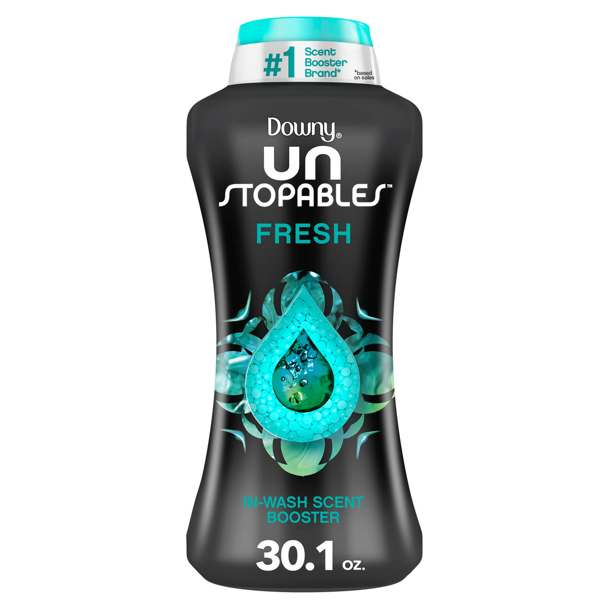 Downy Unstopables In-Wash Scent Booster Beads, Fresh Scent, 30.1 oz, Laundry Beads for Odor Protection, Black