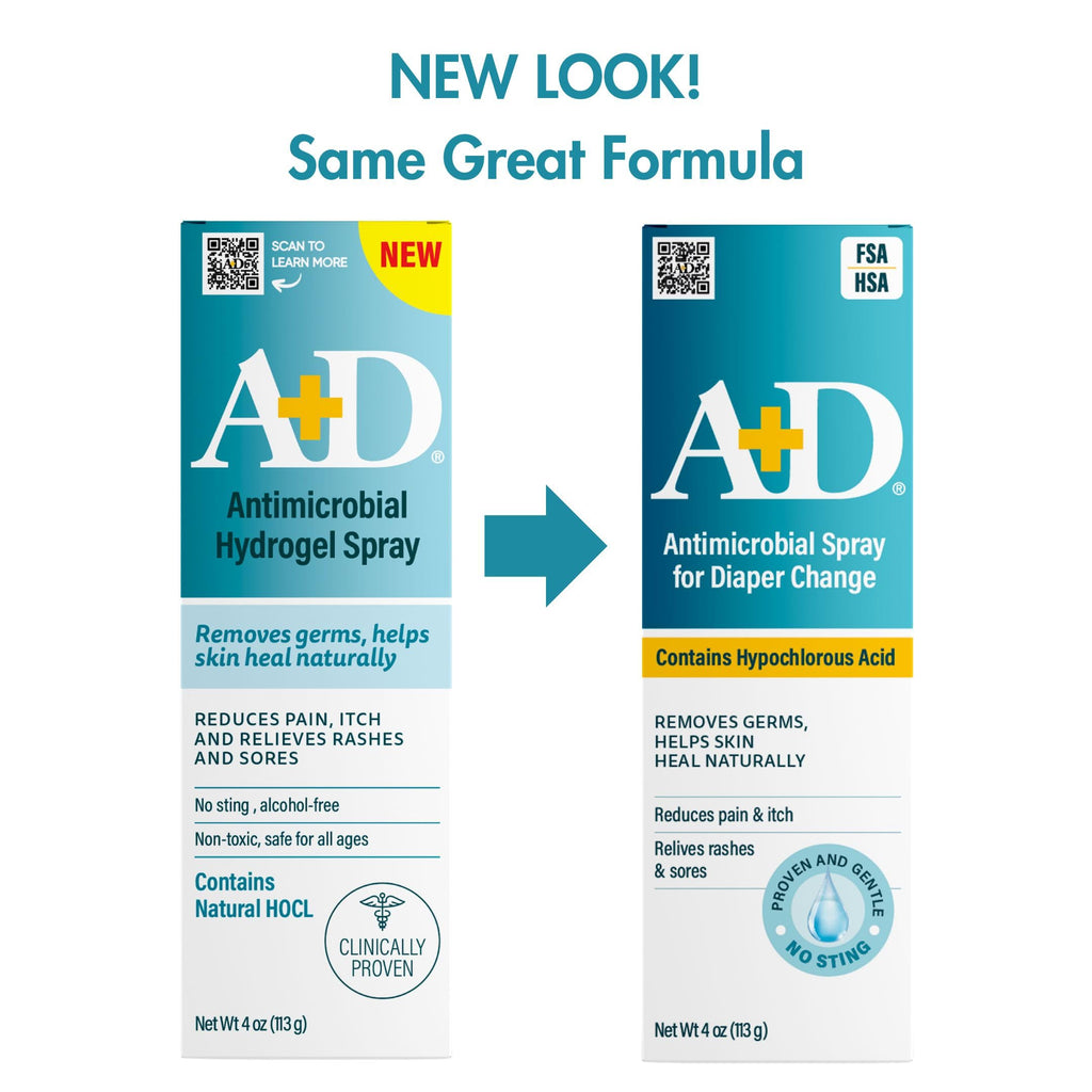 A+D Antimicrobial Hydrogel Spray with Hypochlorous Acid Spray for Skin, 4oz
