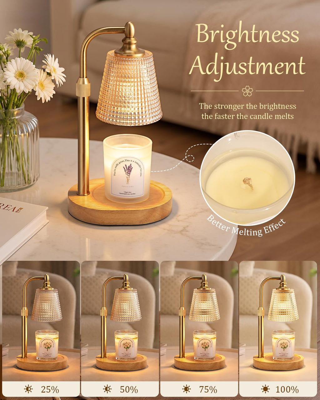 Candle Warmer Lamp with Timer,Birthday Gifts for Women Mom Home Decor