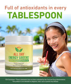Institute For Vibrant Living All Day Energy Greens, Green Superfood Powder, 11.36 Oz Container, All Natural No Synthetics Or Chemical Additives