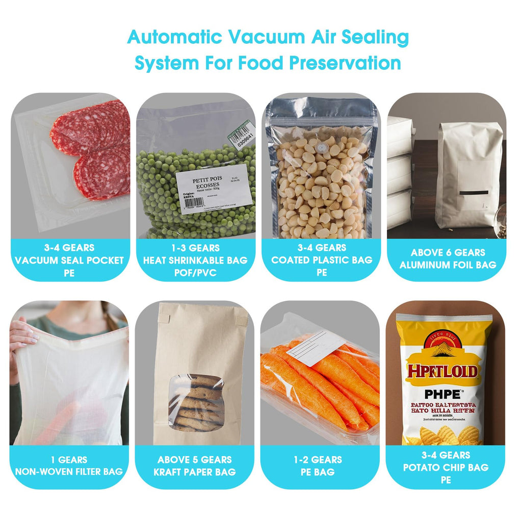 METRONIC 8 inch Bag Sealer, Black Impulse Heat Sealer for Plastic Bags, Poly Bag Sealing Machine with Repair Kit. Clean, Crisp and Fast Sealing Machine