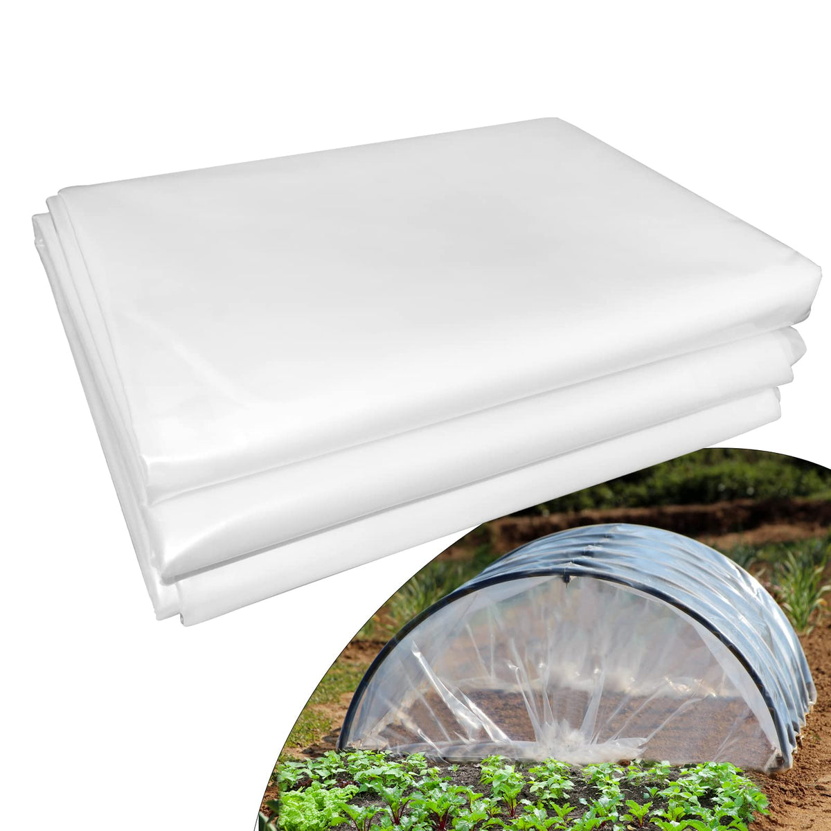 LSGCQ 6 mil Greenhouse Plastic Film Sheeting Cover, 8 x 26 Ft