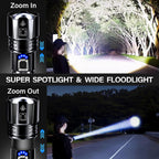AKNEAR Rechargeable LED Flashlight High Lumens, Super Bright Flashlights with Zoomable & USB C Rechargeable & 5 Light Mode & IPX7 Waterproof, Powerful Flash Light for Home, Hiking, Camping
