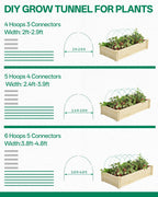 50 PCS Rust-Free Garden Hoops for Raised Beds With Garden Netting Clips