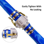 3" x 50' Blue PVC Backwash Hose for Swimming Pools, Heavy Duty Discharge Hose Reinforced Pool Drain Hose with Aluminum Camlock C and E Fittings