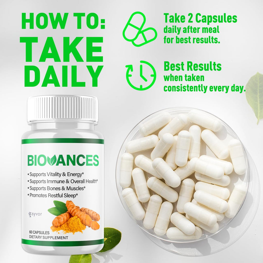 Biovances Capsules, Official Biovances Pills with All Natural Ingredients, Advanced Formula for Optimal Health & Overall Wellness Support with Maximum Strength Vitamins for Women & Men (60 Capsules)