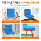 AnyForce Shower Seat Cushion-Non-Slip 4D Mesh Shower Chair Mat with Backrest Cushion for Elderly,Senior,Handicap,Disabled (Blue, Standard)