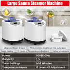2 Person Infrared Sauna Box for Home, Portable Steam Sauna Room with 660nm+850nm Red Light Therapy Lamp, 5-Layer Waterproof, 2 Steamers, 2 Folding Chair, 2 People Red Light Sauna