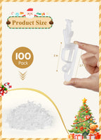 Christmas Light Clips, Shingle Gutter Clips for C7 C9 Lights, 100 Pack