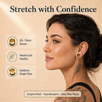 BodyJ4You 36PC Ear Stretching Kit - Complete Beginner Set Gauges for Ears 14G-00G - Goldtone Stainless Steel Tapers Single Flare Plugs Tunnels - Dead Stretching Lobe Men Women Expander Piercing