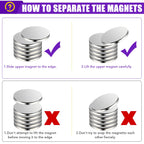 MIKEDE 6 Pack Strong Neodymium Magnets, Strong Magnet, Silver, 20 x 2mm