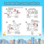 ORZbb Magnetic Tiles Truck Toddler Toys 3 4 5 Year Old Boys Girls, Magnetic Blocks Electric Engineering Vehicle - 2 Car Bases and 4 Car Bodies. Compatible with Traversable on Magnet Roads.