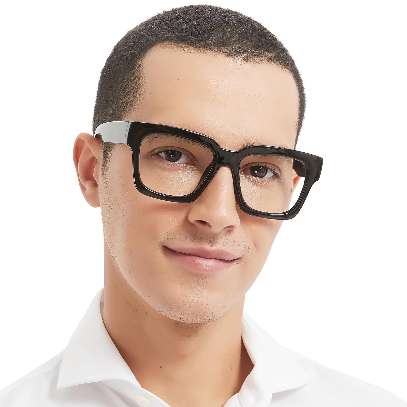OCCI CHIARI Oversized Reading Glasses for Men 1.5 Thick Square Big Head Readers 1.0 1.25 1.50 1.75 2.0 2.25 2.50 2.75 3.0 3.5（Black,1.50）