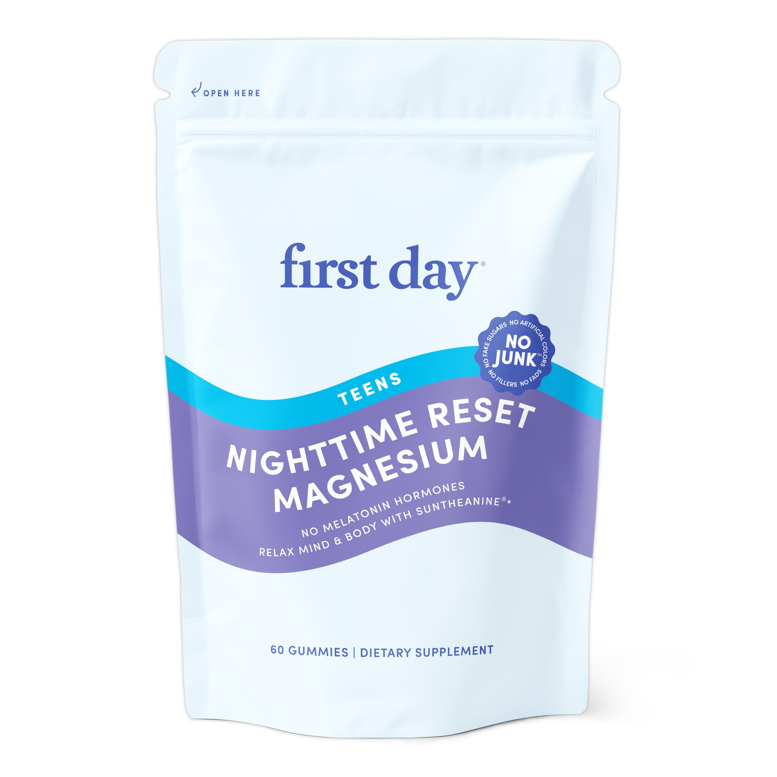 First Day Teens’ Nighttime Reset Calming Magnesium Gummies – Sleep Aid Supports Peaceful Rest, Balanced Mood & Energy – Supplement with Magnesium Citrate, Affron & No Melatonin – 30-Day Supply