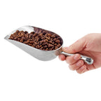 New Star Foodservice 34523 One-Piece Cast Aluminum Round Bottom Bar Ice Flour Utility Scoop, 12-Ounce, Silver