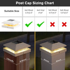Solar Post Cap Lights Outdoor 16pack, White Waterproof Solar Powered Deck Fence Post Lights Fit 4x4 Wood/Vinyl Posts, Bright Warm White Solar Cap Light Decorate Deck, Patio, Porch, Fence