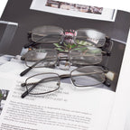 Autojouls 6-Pack Metal Reading Glasses Blue Light Blocking Spring Hinge Readers Lightweight Sturdy Comfortable, 3 Black 3 Gunmetal 2.0 x