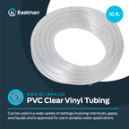 Eastman 5/8 Inch ID (3/4 Inch OD) PVC Clear Vinyl Tubing, 10 Foot Length, 98570