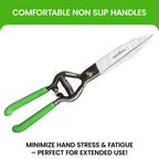 GARDEN GURU Hand Grass Clipper Scissors – Classic Forged Steel Grass Shears Pruners – Comfort Grip Handles – Perfect for Hand Edging Lawn, Trimming Shrubs & Flowers, Gardening, Landscaping