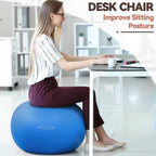Fitvids Anti-Burst Slip Resistant Exercise Ball - 2,000-Pound Capacity, Blue, 26-inch