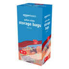 Amazon Basics Slider Gallon Food Storage Bags, BPA Free, Stand-Up Bottom, Easy to Fill, 90 Count