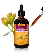 Herb Pharm Certified Organic Rhodiola Root Extract for Energy, Endurance and Stamina, Alcohol-Free Glycerite, 4 Ounce
