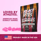 BEAST BITES - Creatine Infused Gummies - 5g Creapure Creatine Monohydrate Per Serving - NSF Certified for Sport - 30 Servings (Pink Lemonade)