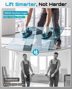 SEESII Suction Cups for Glass Lifting: 8" Tile Suction Cup Lifter with Handle and Pump, 200KG Load Capacity Heavy Duty Vacuum Lifter for Lifting Large Tile, Granite, Metal, Windows (2-Pack)