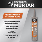DAP Textured Mortar Premium Elastomeric Latex Filler & Sealant, Gray, 10.1 Oz (7079810082)