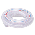 DERPIPE Soft Braided PVC Tubing - 5/8" x 7/8" OD High Pressure Clear Flexible PVC Tube Reinforced Vinyl Hose for Water, Oil with 2pcs Hose Clamps (10Ft)