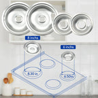 Mejiao 4 Pack (2) 6" & (2) 8" Electric Stove Burner Covers, Replacement Chrome Drip Pans for Whirlpool W10278125 W10196405 W10196406