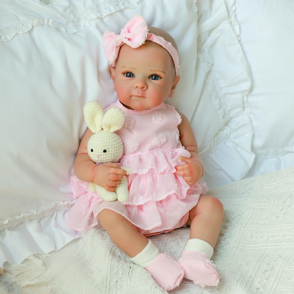 KSBD Realistic Reborn Baby Dolls - 20 Inch Cute Lifelike Real Life Baby Dolls Newborn Baby Dolls Girl with Soft Full Vinyl Body and Accessories can Swimming for 3+ Years Old Kids Gifts