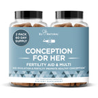 Eu Natural Conception for Her Fertility Supplements for Women - Ovulation, Hormonal Balance & Regular Cycle Support - Myo-Inositol, Folate, Shatavari & Vitex - 120 Vegetarian Capsules