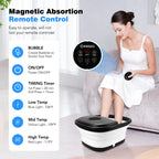 KNQZE Collapsible Foot Spa Bath with Heat & Remote Control, Bubble Massage, Temperature Control, Red Light (Black)