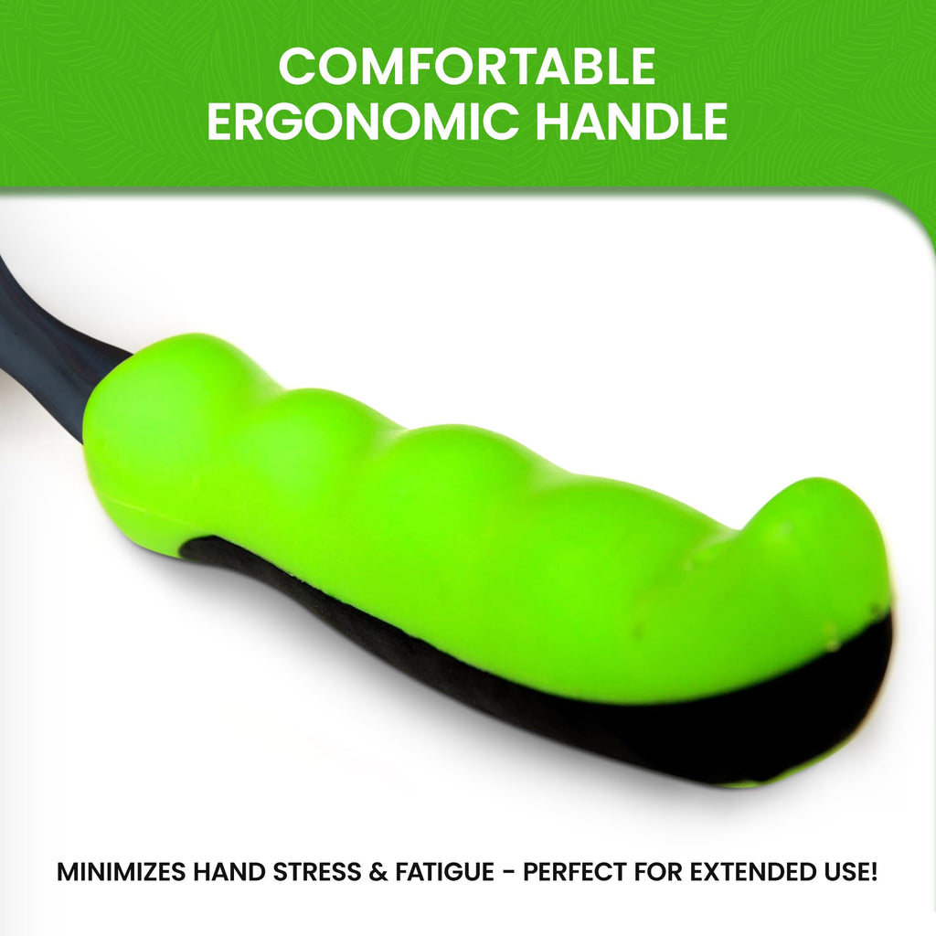 Garden Guru Hand Rake Soil Tiller Tool with Ergonomic Handle – Strong Carbon Steel - Rust Resistant – Great for Gardening, Cultivating, Loosening Soil & Spreading Mulch, Raking Flower Beds