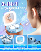 2025 Upgraded Ultrasonic Contact Lens Cleaner【50KHz Germany Super Motor】【Top1 Intelligent Chip-Smart Modes】 Gentle Cleaning & 99% Brightness, Portable Contact Lens Care Tools Home Travel (Blue)