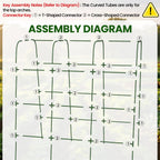 63" H x 47" L x 23" Cucumber Trellis for Raised Beds, Heavy Duty Metal Garden Arch Trellis with Nylon Net & Plant Ties, Vertical Trellis for Climbing Plants, Cucumbers, Tomatoes, Peas & Vines