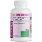 Bronson Ultra Biotin 10,000 Mcg Hair Skin and Nails Supplement, Non-GMO, 360 Vegetarian Capsule