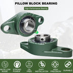 2 Pack UCFL205-16 Pillow Block Bearing, Flange Mount Ball Bearing Unit, 1" Bore, 2-Bolt Flange, Self Aligning Cast Iron Housing, Set Screw Locking Style Flange Pillow Block Bearing (UCFL205)