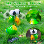 STANKGARDEN Metal Parrot Garden Statues Outdoor Decor, Green Funny Bird Outdoor Sculptures Yard Art Decoration for Home Patio Lawn Backyard, Gift for Women Lovers Moms