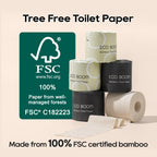 ECO BOOM Unbleached Bamboo Toilet Paper, 100% Tree-Free & Plastic-Free, 3-Ply Strong, FSC Certified, Unscented, 9 Rolls, 360 Sheets | PFAS Free, BPA Free & Septic Safe