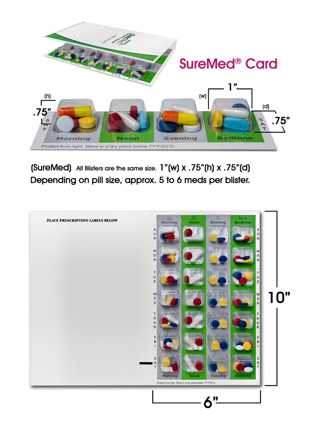Day Multimed Pack SureMed 7-Day, 4-Pass (4-doses per day) Multi-Med Disposable Blister ...