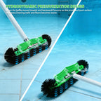 17.5" Professional Pool Brush - Sticks to Walls & Floor, High-Efficiency Heavy Duty Inground/Above Ground Pool Scrub Brushes with Round Ends, Premium Nylon Bristle,Reinforced Aluminium, Safe for Vinyl
