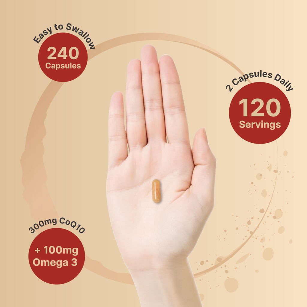 NatureBell CoQ10 300mg - 240 Capsules - High-Potency Support for Healthy Heart - Daily Energy & Vitality Aid with Antioxidant Support - Easily Absorbed Ubiquinone & Omega-3*