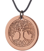 DEMMEX Pure Copper Tree of Life Pendant Necklace for Men and Women, 2.5mm Thick, 1.5 Inches Diameter, Uncoated, Handmade in Turkey - Polish with Salt-Lemon Mix (Copper)
