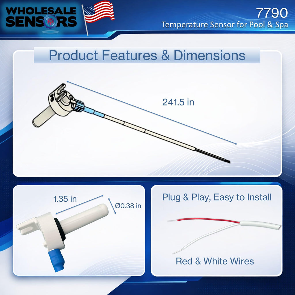 Replacement Jandy Zodiac 7790 Temperature Sensor Probe 12 Month Warranty & USA Support