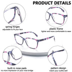 CLASAGA Progressive Multifocus Reading Glasses for Women, Pattern Print Blue Light Block Stylish Ladies Computer Readers (pattern design, 3.5, x)